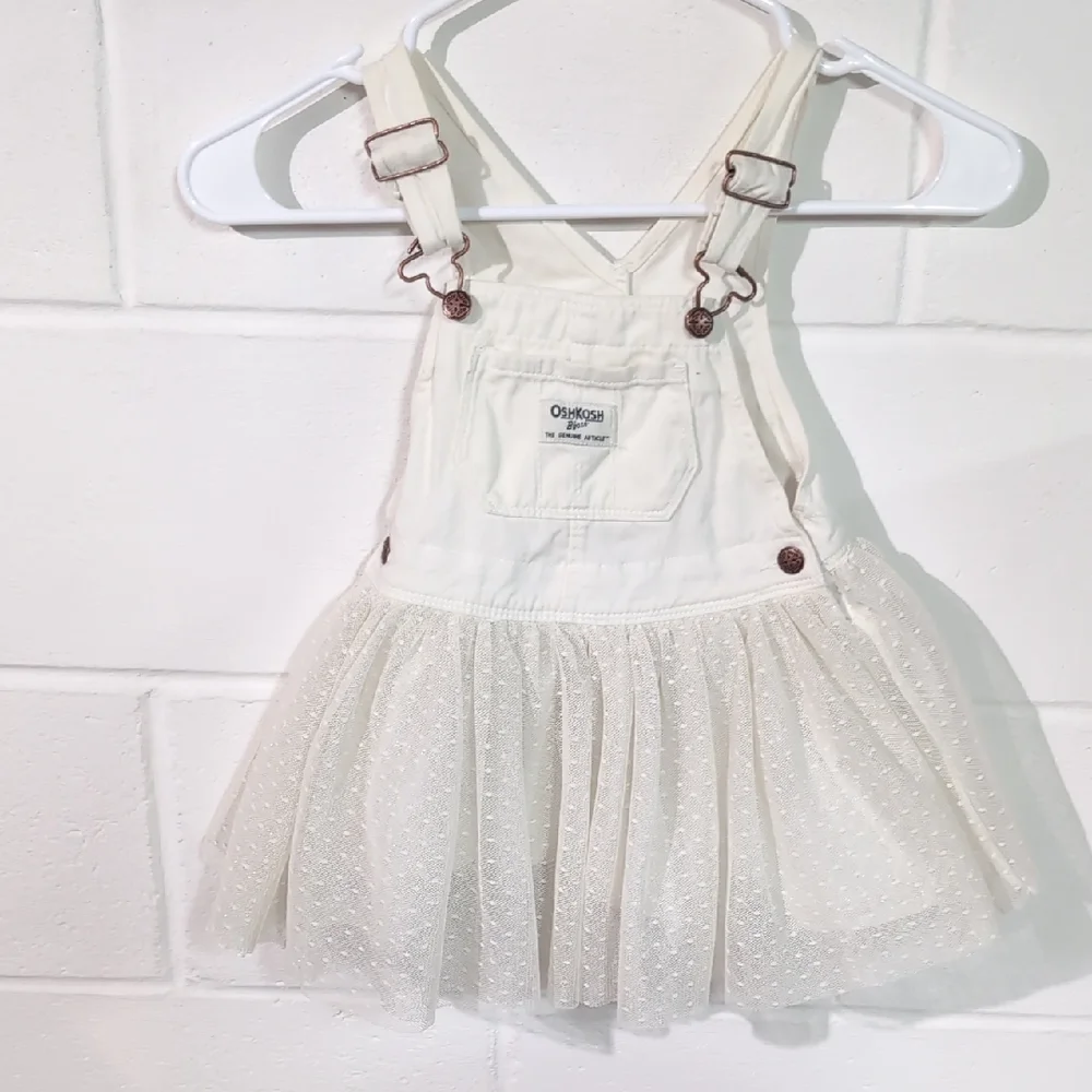 nwot OshKosh B'gosh White Tulle Skirt Overalls